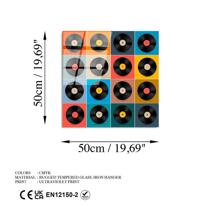Wallity UV-822 Pintura decorativa de vidrio templado Multicolor 50 x 50 cm Wallity UV-822 Pintura decorativa de vidrio templado Multicolor 50 x 50 cm